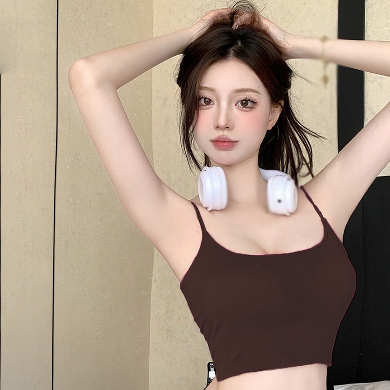 Áo Croptop Cotton Hai Dây Gợi Cảm Cho Nữ Size S/M/L/XL