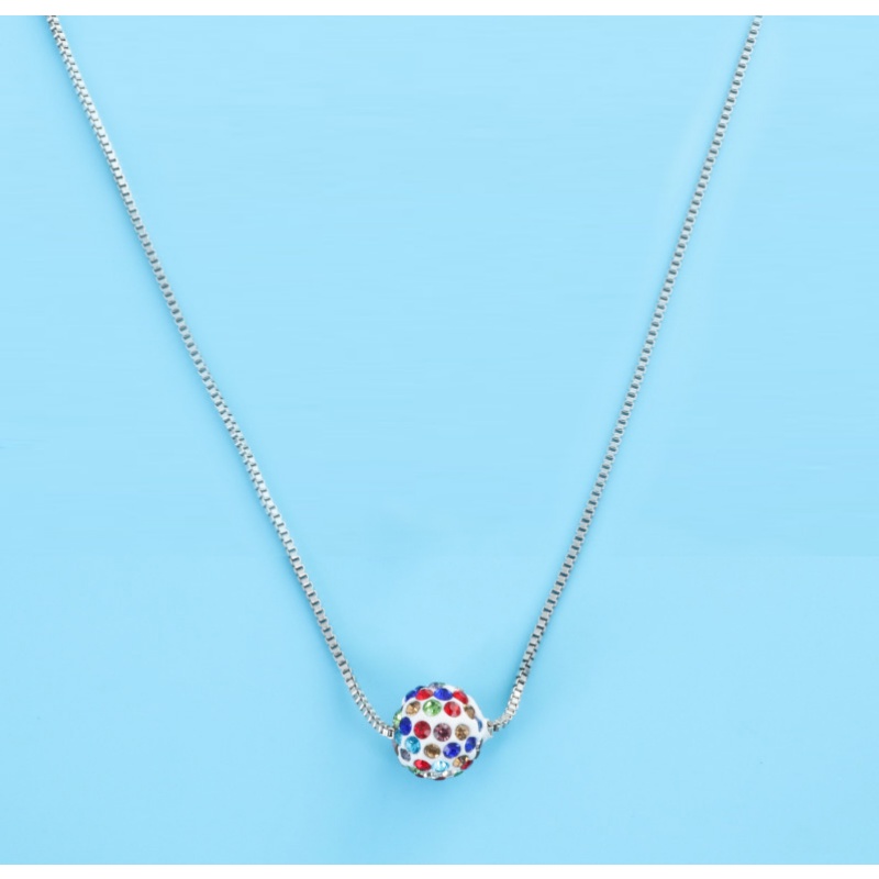 Vòng cổ Mặt Quả Cầu Shambala Đính Kim Cương Nhân Tạo Thời Trang Đơn Giản Phong Cách Hàn Quốc