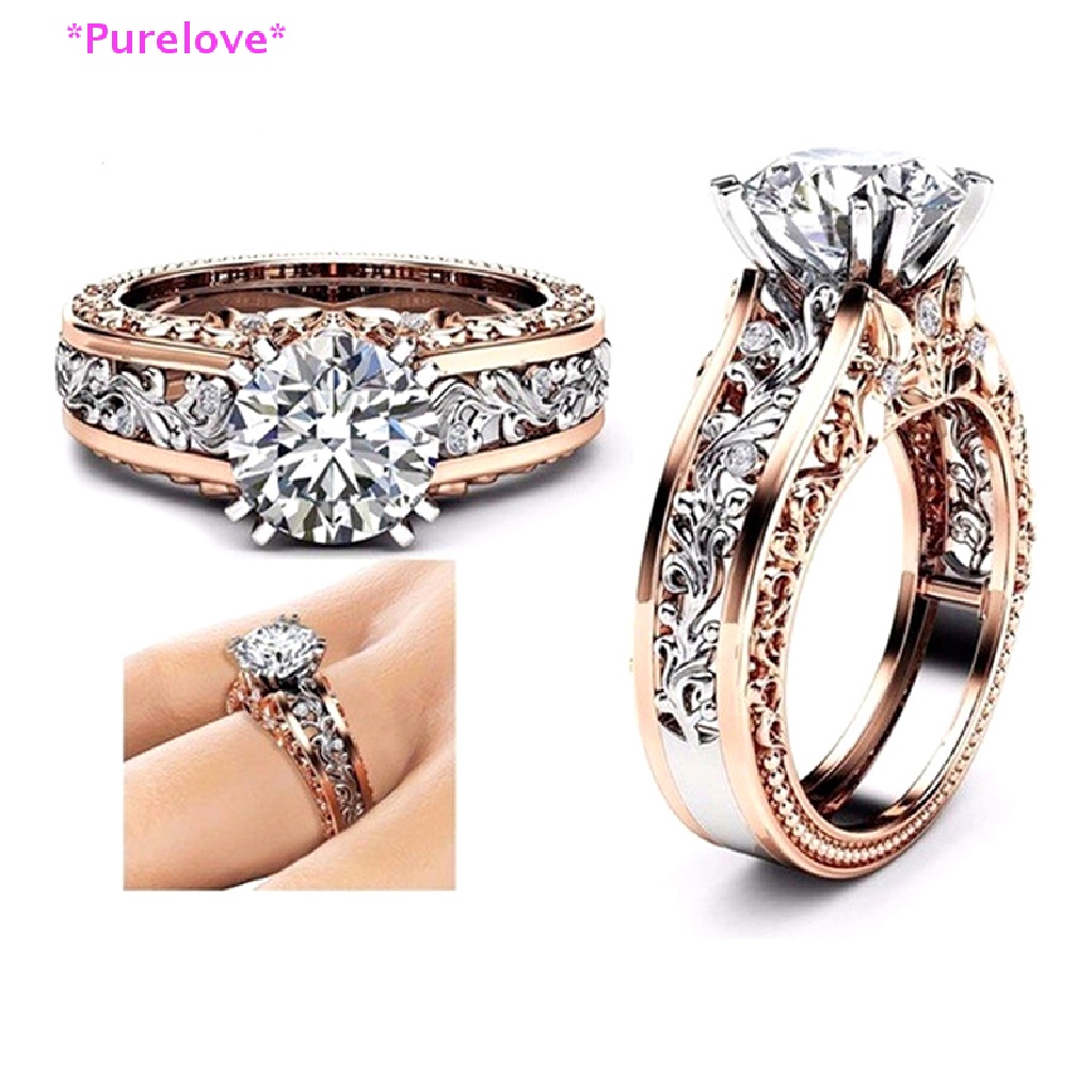 1 Nhẫn Đính Hôn Bằng Kim Loại Đính Đá Zircon Thời Trang Dành Cho Nữ Mới