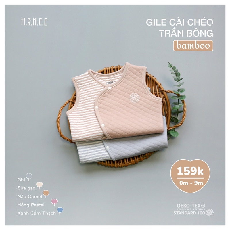 Hrnee - Gile thu đông chần bông mỏng, mềm, ấm cho bé HRA29922