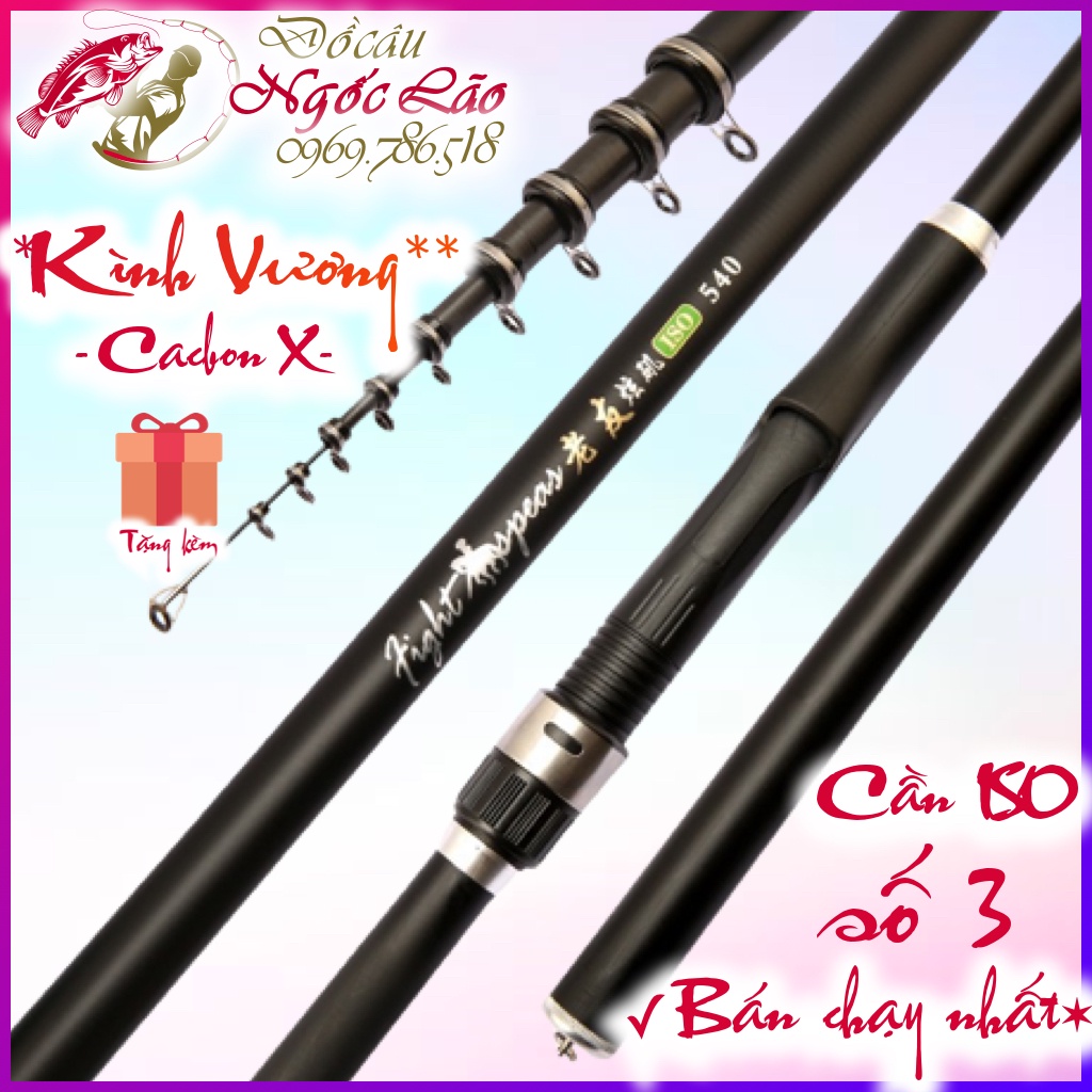 Cần câu máy ISO Số 3 - Máy đứng - Carbon xoắn X - Cần câu iso máy, câu xa bờ, đơn tay đài, lăng xê lancer - Hàng CHUẨN