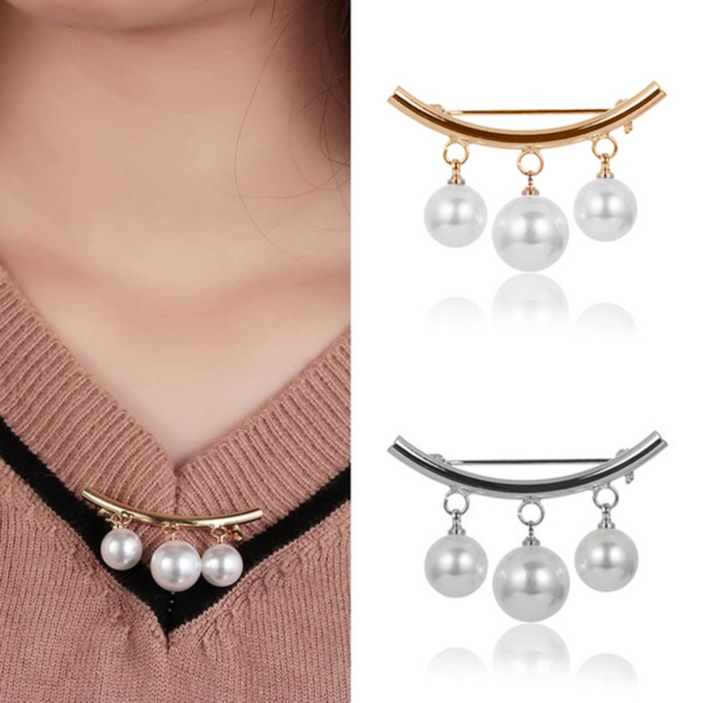 Set 2 Ghim Cài Áo Đính Ngọc Trai Nhân Tạo Thời Trang Cho Nữ