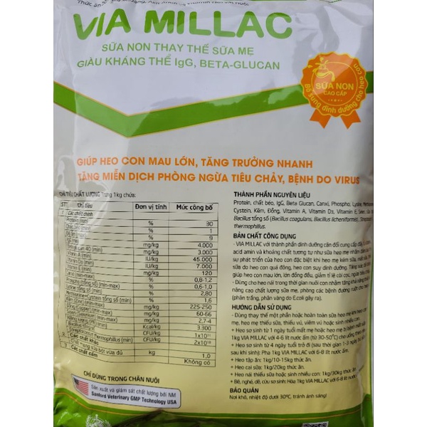 Vim milk 1kg - Sữa non thay thế sữa mẹ dùng cho chó, mèo, heo con, bò, dê - 1kg