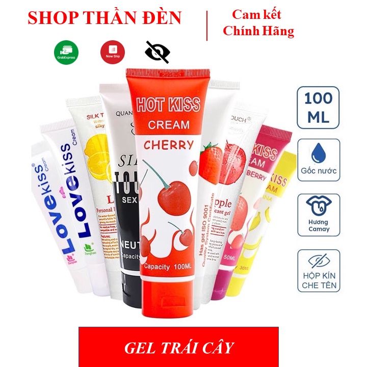 Gel lovekiss bôi trơn trái cây đào, táo, cherry, chanh,dâu 100ml