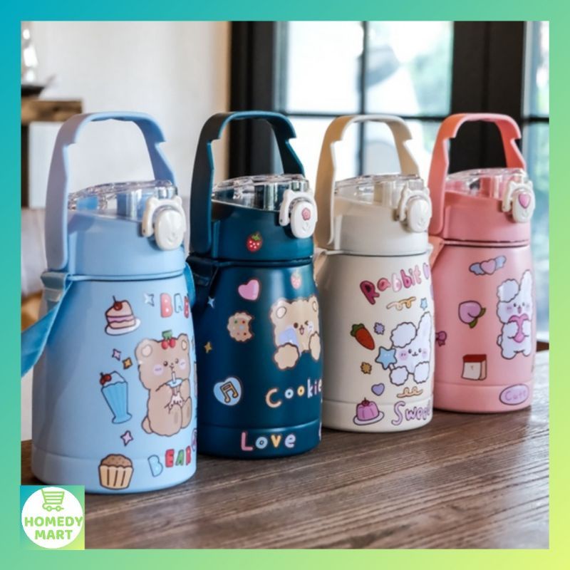 Bình Đựng Nước Giữ Nhiệt - Bình Đựng Nước Cho Bé Có Ống Hút 900ml