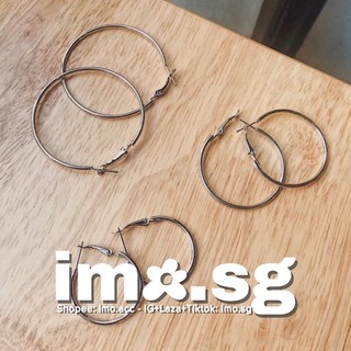 Bông tai tròn cơ bản basic imo.sg cực dễ phối đồ must have phong cách Hàn quốc