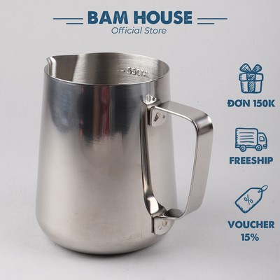 Ca đánh sữa inox 304 Bam House nhiều dung tích cao cấp CDS01