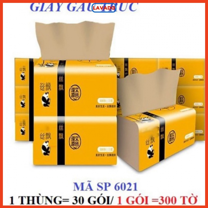 Giấy ăn sipiao ycool gấu trúc thùng 30 gói 300 tờ loại 1 lampure GA63