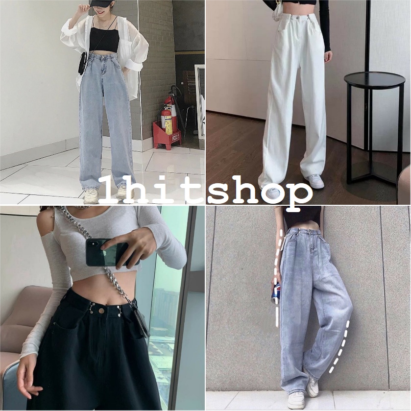 Quần Jean Ống Rộng GÀI EO Ulzzang Unisex 1hitshop