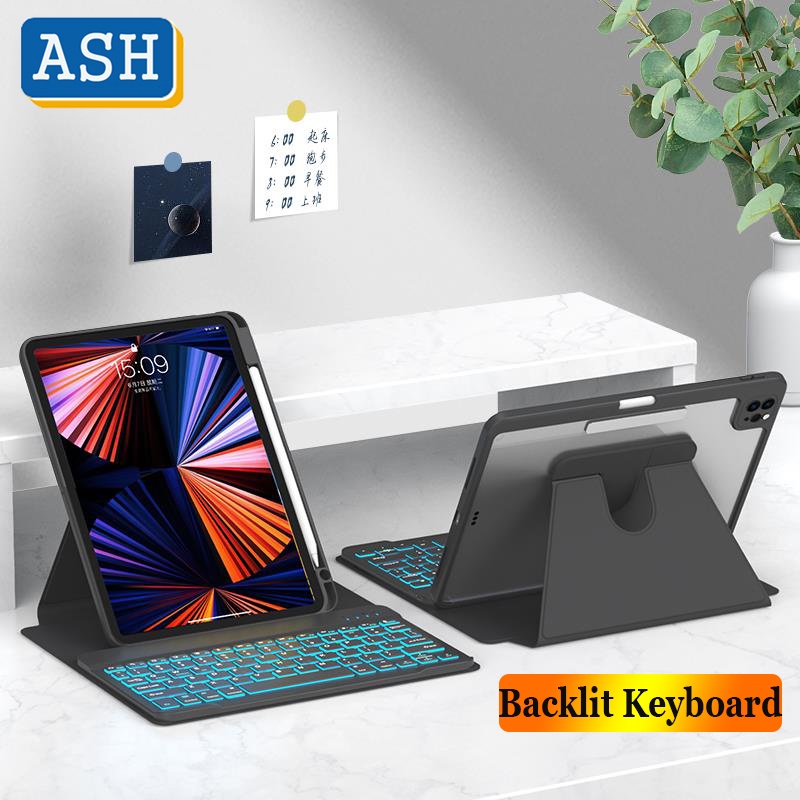 Bao Da Máy Tính Bảng Có Bàn Phím 720 Cho iPad Air 2022 Air 5 10.9 Air 4 iPad Pro 11 inch 2021 2020 2018° Vỏ Bọc Bàn Phím Máy Tính Bằng Acrylic Có Thể Tháo Rời Kèm Giá Đỡ Bút Chì Tiện Dụng