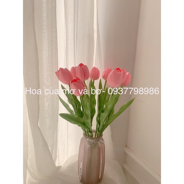 Cành Tulip Bông To ĐK 5cm Cao Cấp MerBer Hàng Loại 1 Cao Su Siêu Đẹp Nhiều Màu - Trang Trí Decor, Hoa Cưới, Chụp Ảnh