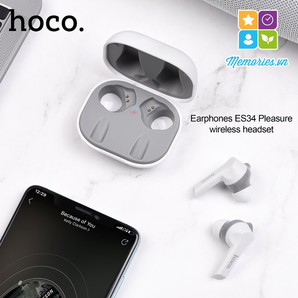 Hoco Earphones S19 ENC (khử noise), ES34 EW45 TWS Bluetooth 5.0 chính hãng - Tai nghe thu âm móc vành tai, giảm tiếng ồn