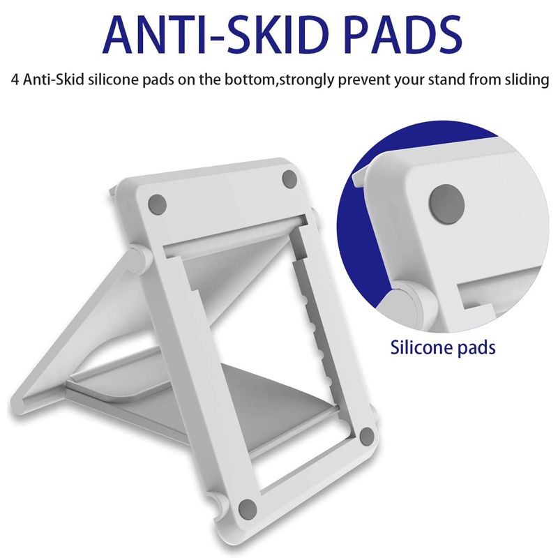 Giá Đỡ Điện Thoại / Máy Tính Bảng Để Bàn Bằng Nhựa Màu Trắng Tùy Chỉnh Góc Độ Tiện Dụng