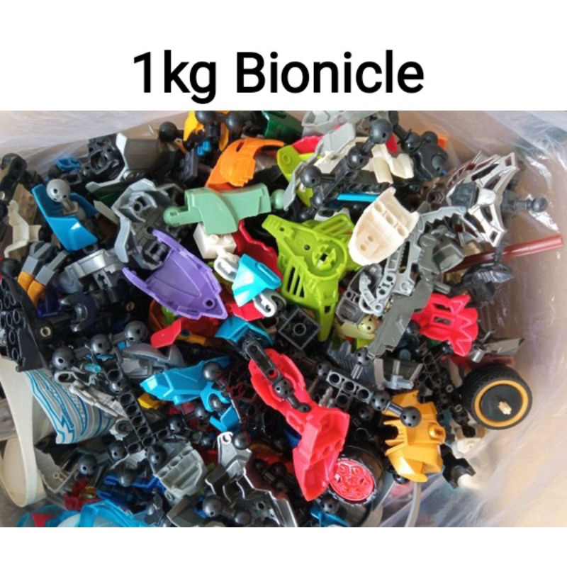 1kg gạch xếp hình non-lego dòng Technic và bionicle used