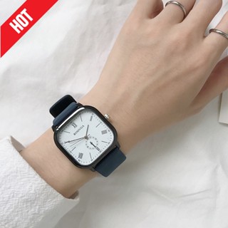 Đồng Hồ Đeo Tay Mặt Vuông Dây Da Thời Trang Cho Cặp Đôi Đồng hồ thạch anh đơn giản Trường trung học cơ sở Học sinh trung học Đồng hồ nam nữ Phổ quát Vintage Khí chất