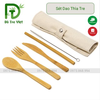 Bộ dao - thìa - dĩa bằng tre - dotreviet.com.vn