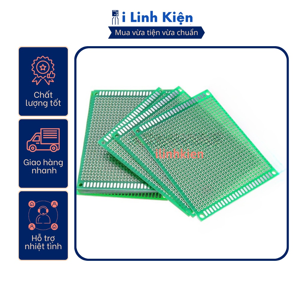 PCB lỗ 7x9cm phíp thủy tinh FR4 2 mặt