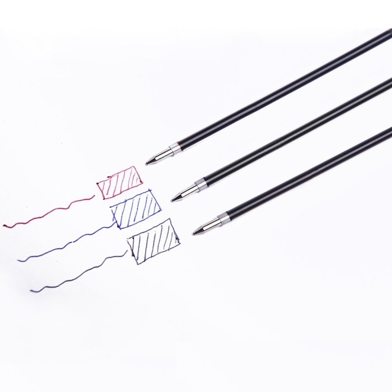 Set 10 Ruột Bút Bi 0.7mm 3 Màu Đen Đỏ Xanh Chất Lượng Cao