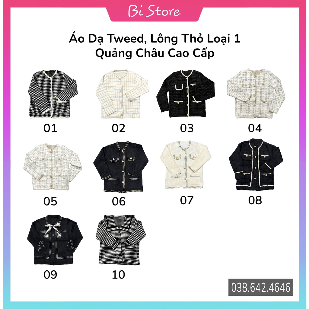 Áo dạ Tweed, lông thỏ loại 1 Quảng Châu cao cấp lông siêu mịn, dày dặn kiểu dáng Hàn Quốc - Ulzzang style