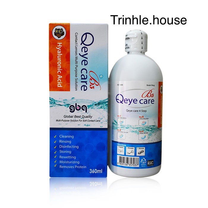 Nước ngâm lens Qeye Care B5 140ml- dung dịch rửa kính áp tròng chính hãng Hàn Quốc date 2025.
