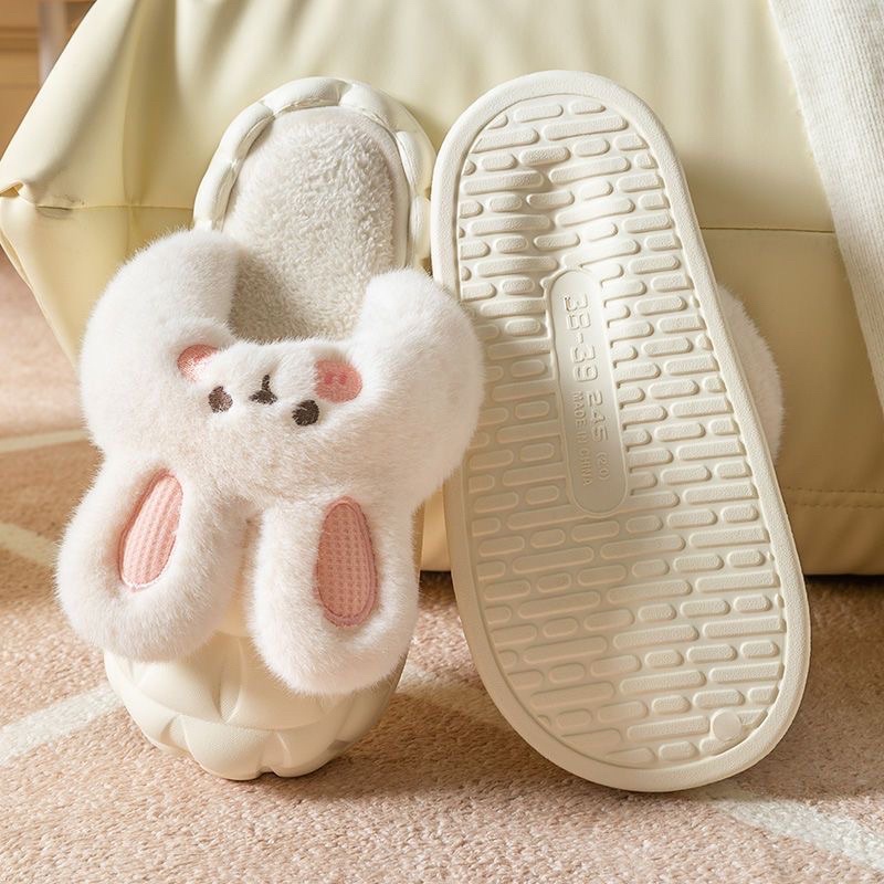 Dép bông tai thỏ đáng yêu mẫu mới đế cao 4cm 🐰