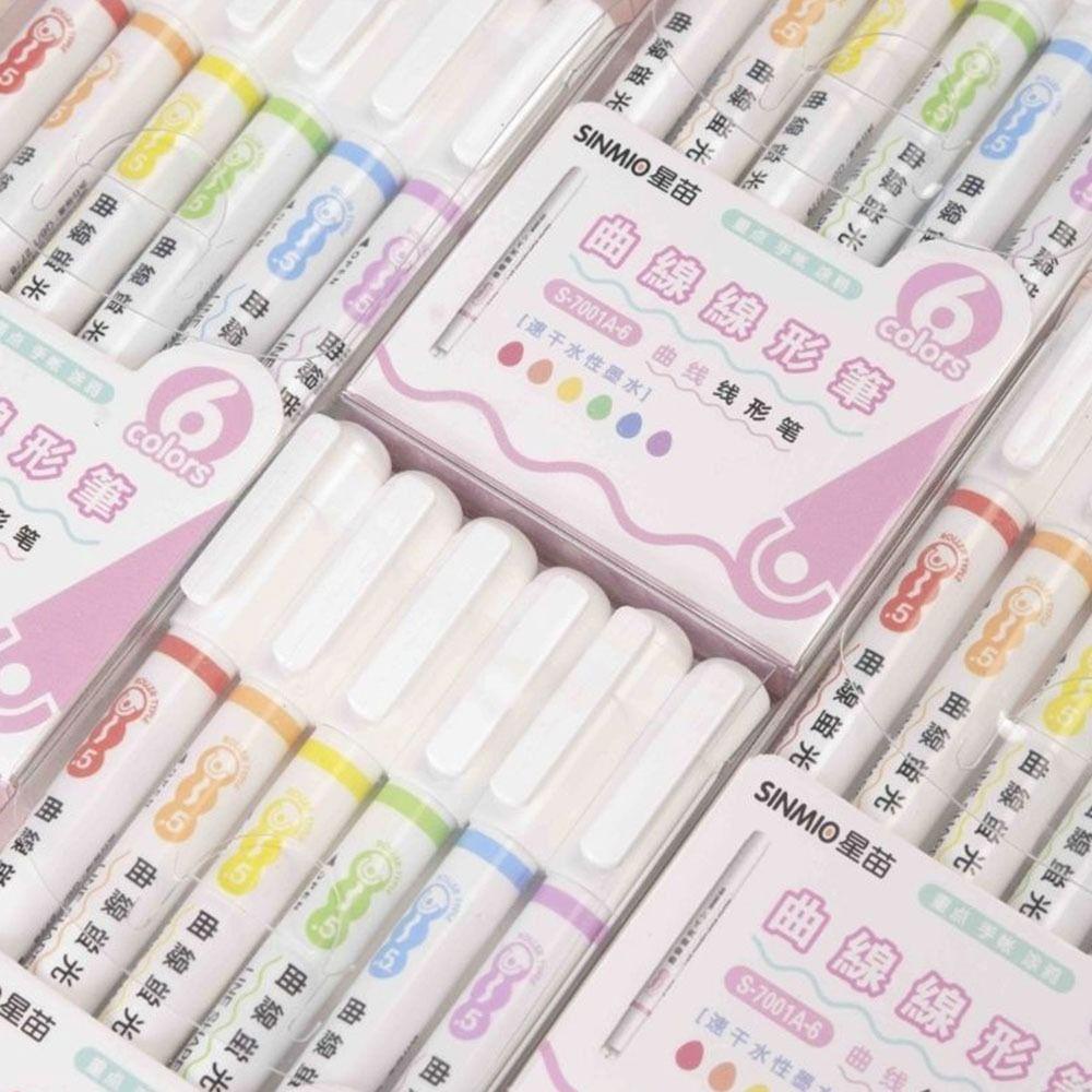 Bộ 6 Bút Đánh Dấu Hai Đầu Đa Hình Dạng