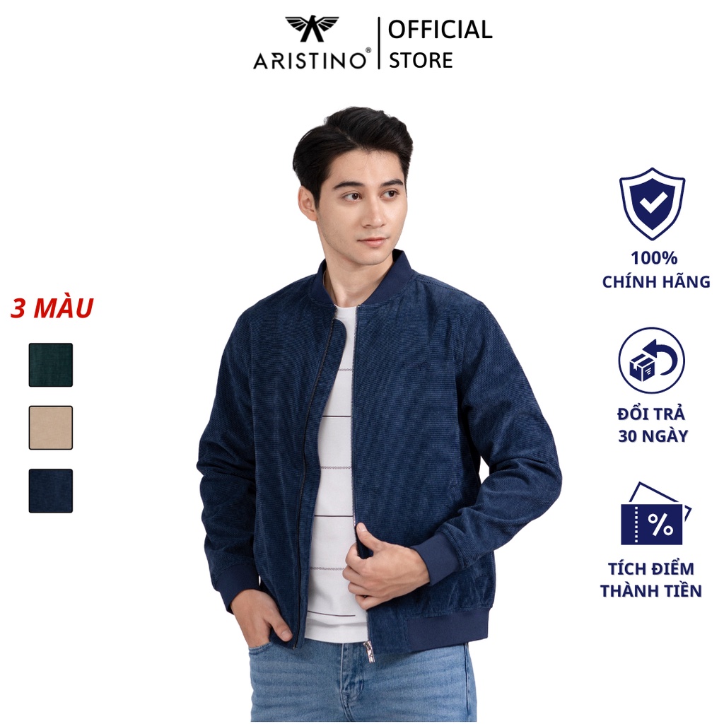 Áo khoác gió 2 lớp nam Aristino phom Regular Fit suông nhẹ, kiểu dáng trẻ trung, lịch lãm - AJK028W2