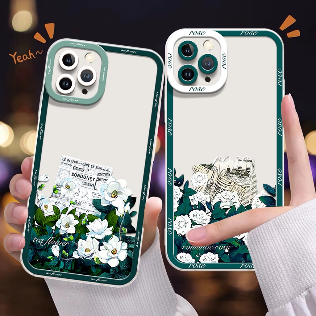 Ốp Điện Thoại TPU Dẻo Trong Suốt Họa Tiết Hoa Xinh Xắn Cho IPhone 14 12 13 X XS XR 11 14 Pro Max 6 6S 7 8 Plus