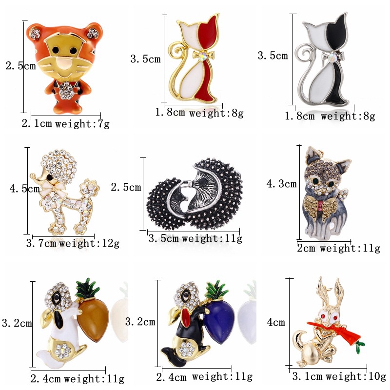 Ghim Cài Áo Hình Động Vật Đính Đá Nhân Tạo Thời Trang
