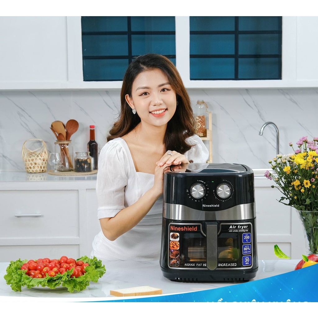 Nồi Chiên Không Dầu 10L Nine Shield - Thương Hiệu Nhật Bản