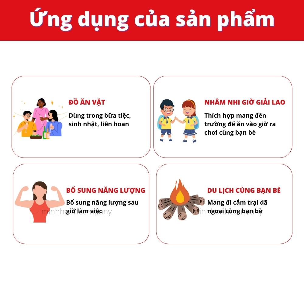 Lốc 6 Gói Snack Mực Bento Minh Hạnh Tẩm Gia Vị Cay Nồng Đậm Vị Nhập Khẩu Từ Thái Gói 6g