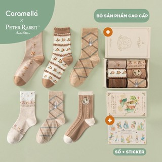 Hộp Quà 6 Đôi Tất Cổ Dài Hiệu Caramella x Peter Rabbit Cao Cấp, Món Quà Ý Nghĩa Cho Người Thân Yêu
