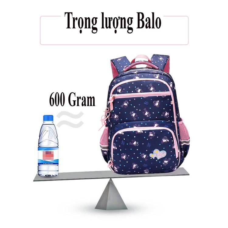 Balo bé gái siêu nhẹ chống thấm cho bé cấp 1 cấp 2