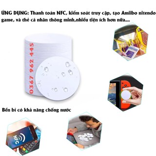 Thẻ từ NFC ntag215 dạng xu 25mm thẻ cá nhân thông minh thẻ tạo Amiibo
