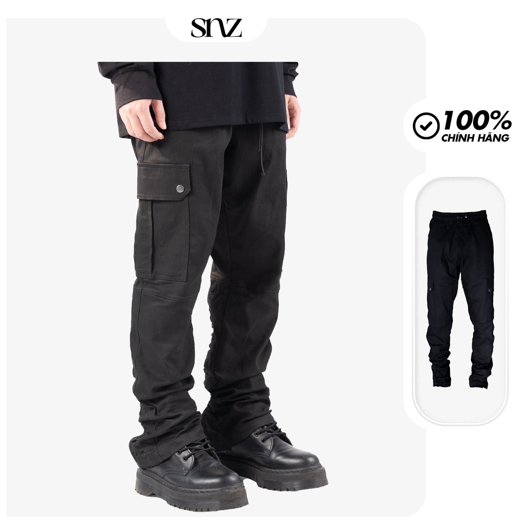 Quần Kaki Nam Túi Hộp Ống Rộng Dáng Suông Phong Cách Snazzy Zipback Cargo