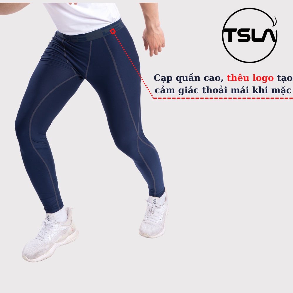 Quần combat TSLA DEVOPS legging nam dài chất poly cao cấp co giãn 4 chiều ôm body bó cơ chạy bộ fitness work out DEL1005