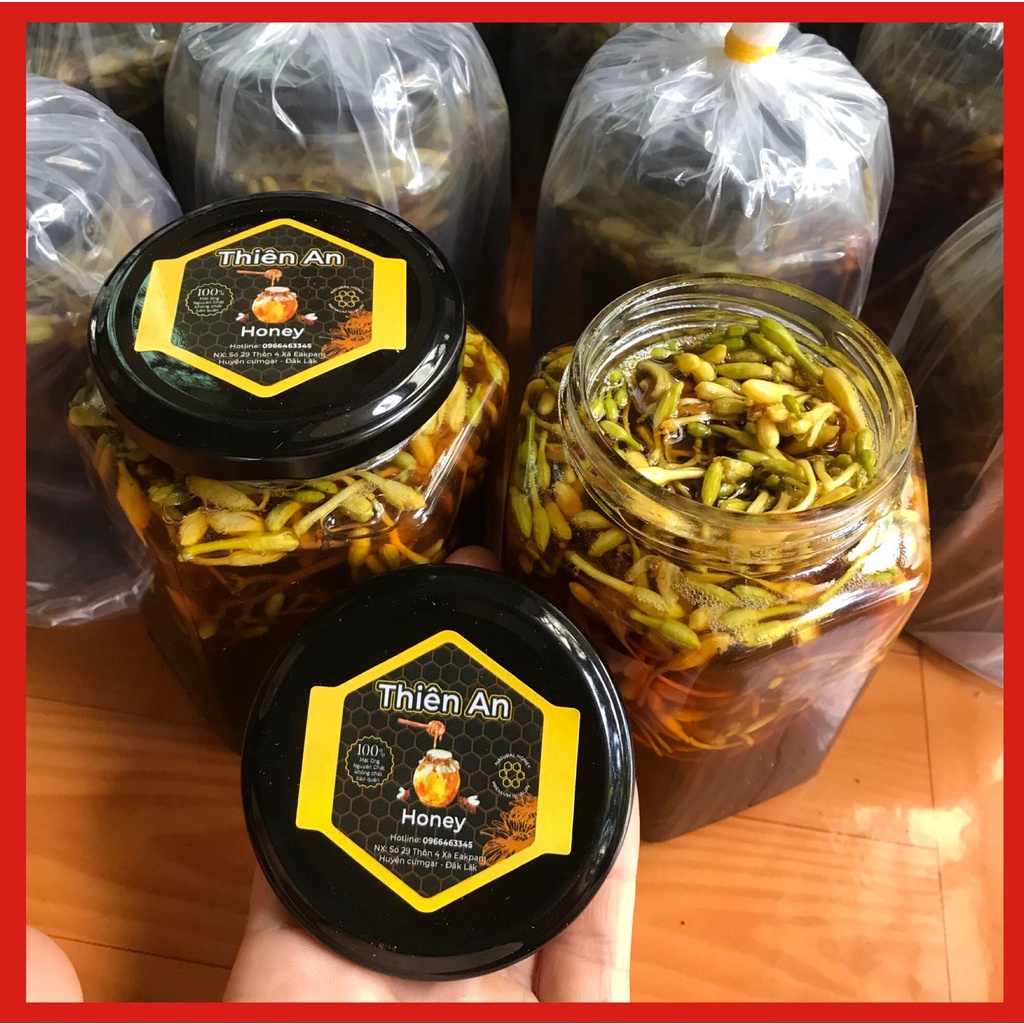 Mật Ong Ngâm Hoa Đu Đủ Đực- Hũ Thủy Tinh