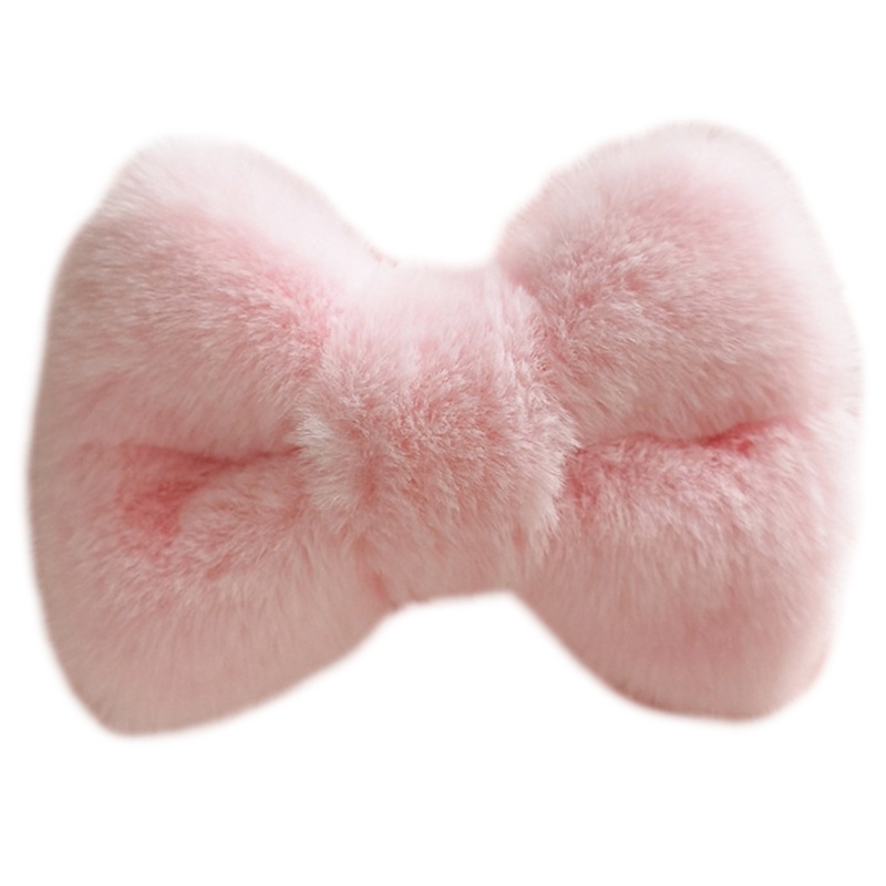 Kẹp Tóc Lông Xù Đính Nơ Lớn Xinh Xắn Giá Đỡ