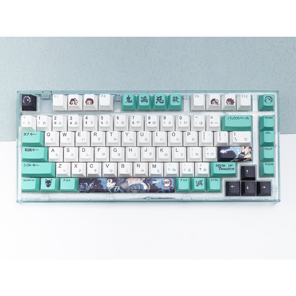141 Phím Kamado Tanjirou Keycaps Cherry Profile Demon Slayer Anime PBT Dye Phụ Bàn phím cơ học Keycap
