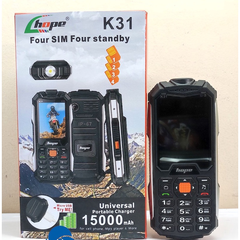 Điện thoai HOPE K31 4 SIM - THIẾT KẾ HẦM HỐ - QUÂN ĐỘI - CHẤT LỪ