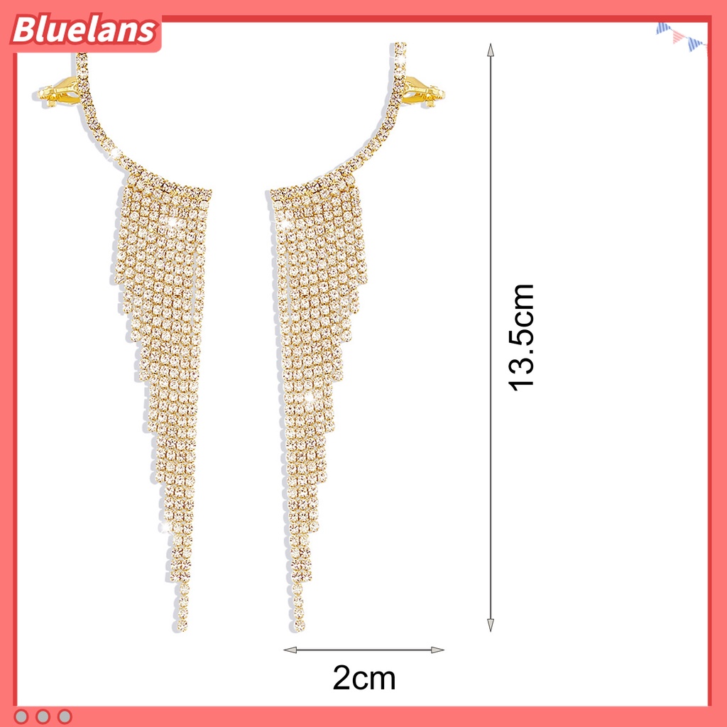 1 Đôi Bông Tai Dáng Dài Đính Đá Lấp Lánh Thời Trang Dự Tiệc 48h