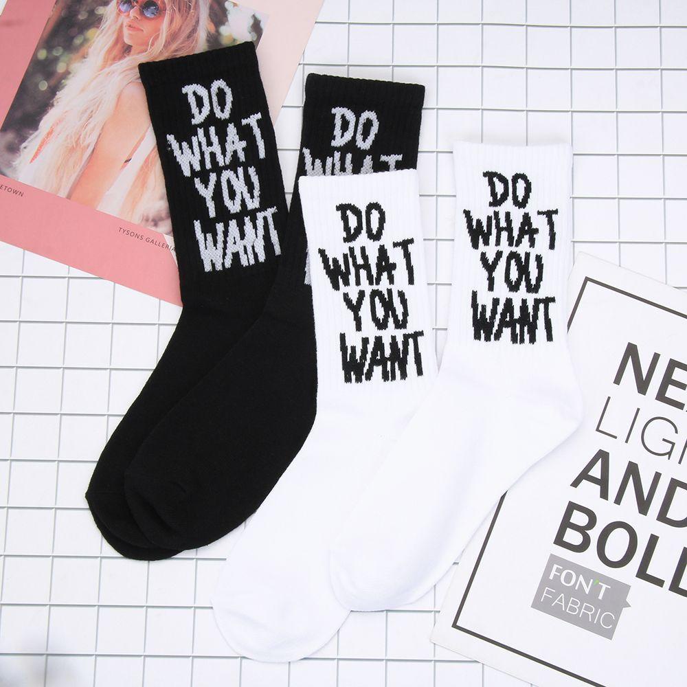 Tất Cotton Cổ Ngắn In Chữ Vui Nhộn Thời Trang Hip hop Đường Phố