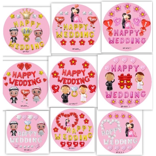 Set bóng Happy Weeding ♥️ GIÁ RẺ ♥️ trang trí phòng cưới