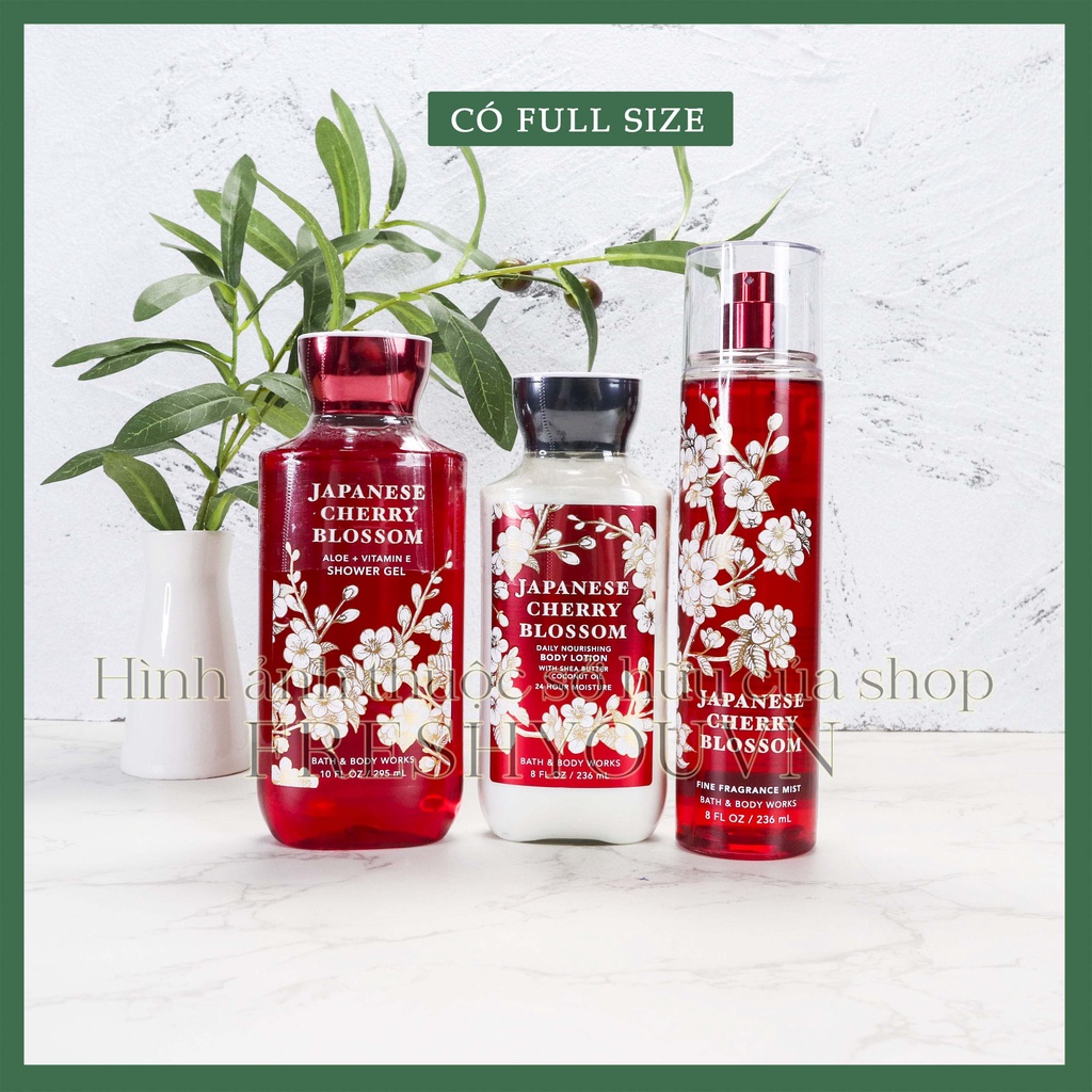 Japanese Cherry Blossom - Full Size Xịt Thơm Toàn Thân Bath & Body Works (Body Mist, Lotion, Sữa tắm) - Hoa