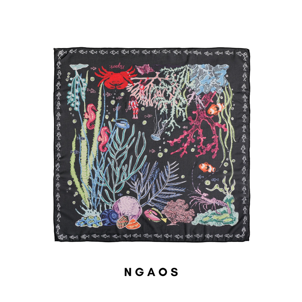 Khăn Bandana NGAOS - Ocean Silk Scarf