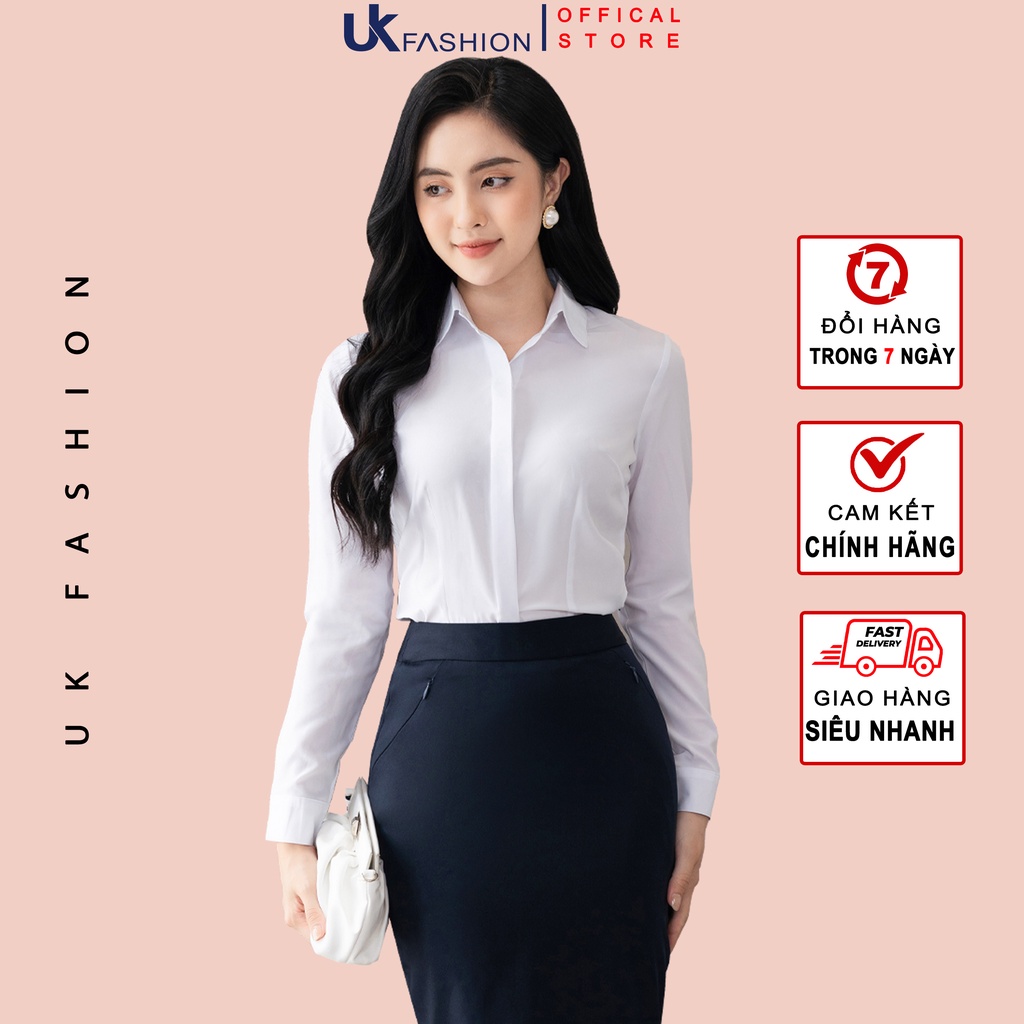 Áo Sơ Mi Nữ Công Sở Tay Dài Màu Tím Dáng Đẹp Thời Trang Basic UK Fashion Chất Liệu Vải Hàn, Thoáng Mát NKSM2010011