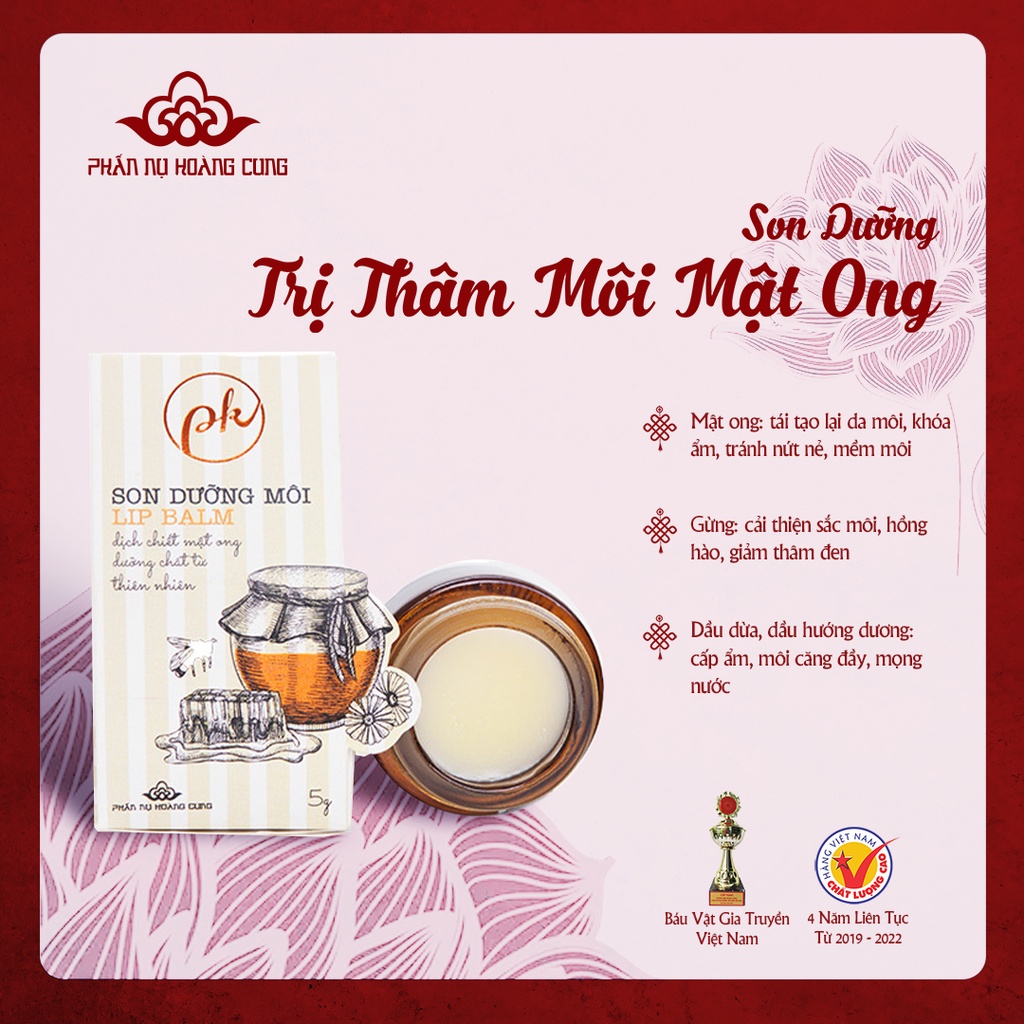 Son Dưỡng Môi Giảm Thâm Môi Mật Ong Thiên Nhiên - Phấn Nụ Hoàng Cung