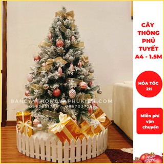 Cây Thông Phủ Tuyết A4 Cao 1.5 Mét - Cây Thông Noel Hàng Việt Nam (Nhà Máy Chaang Chiia)