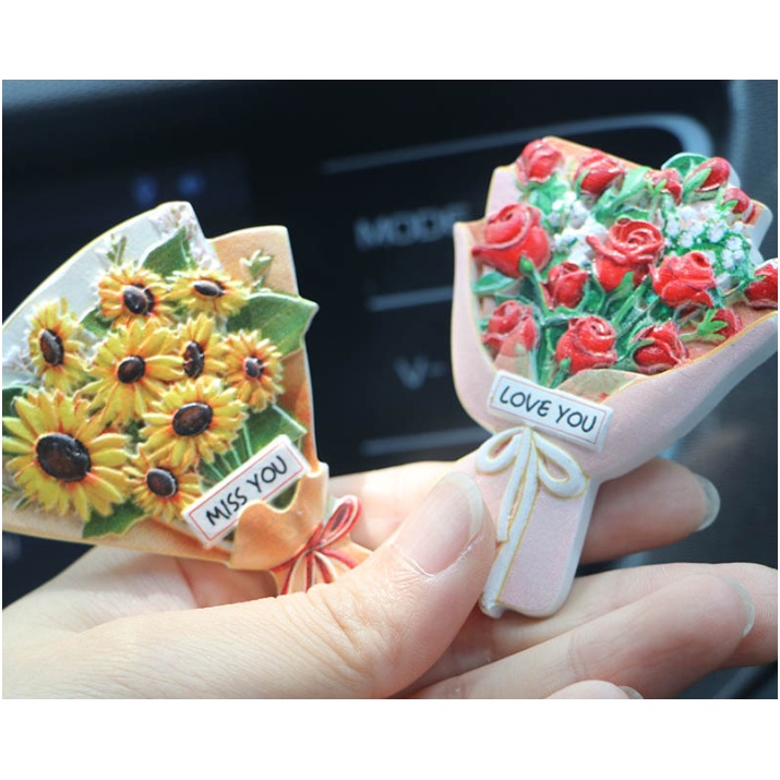 Kẹp bó hoa ô tô cài cửa gió xinh xắn gắn điều hòa xe hơi - Dũng An shop