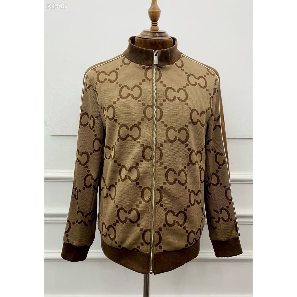 Áo khoác Jacket Gucci họa tiết monogram check viền LA 1-1 on web